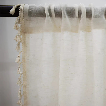 Rustic Natural Fiber Window Curtains