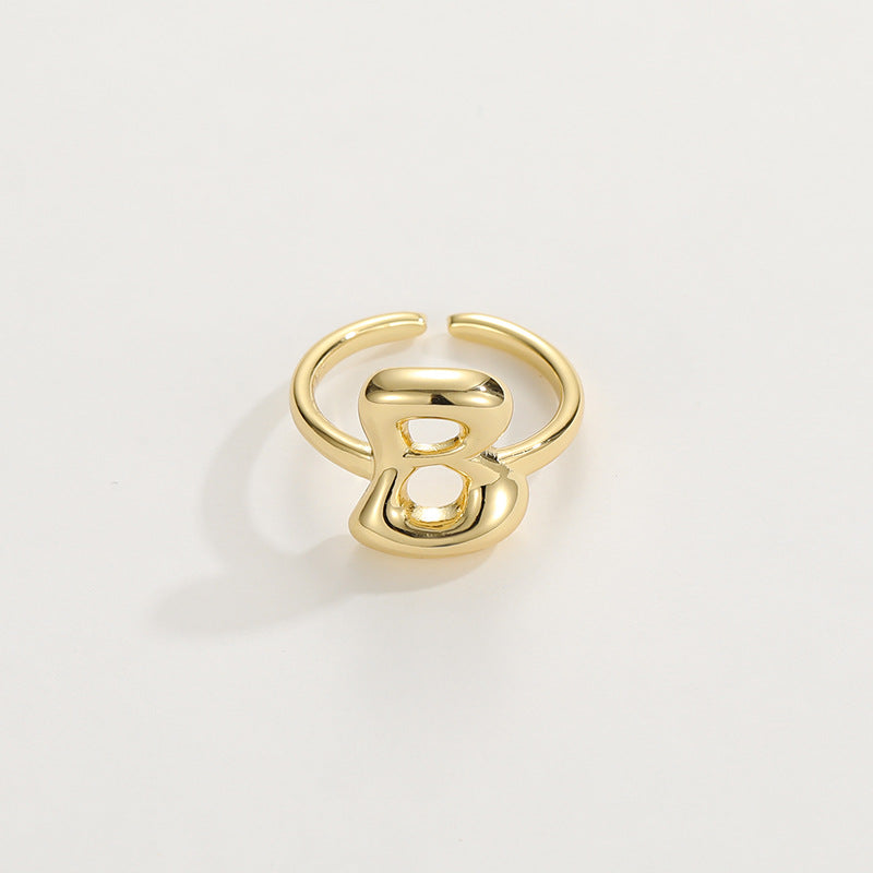 Fashionable Alphabet Initial Ring