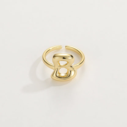 Fashionable Alphabet Initial Ring