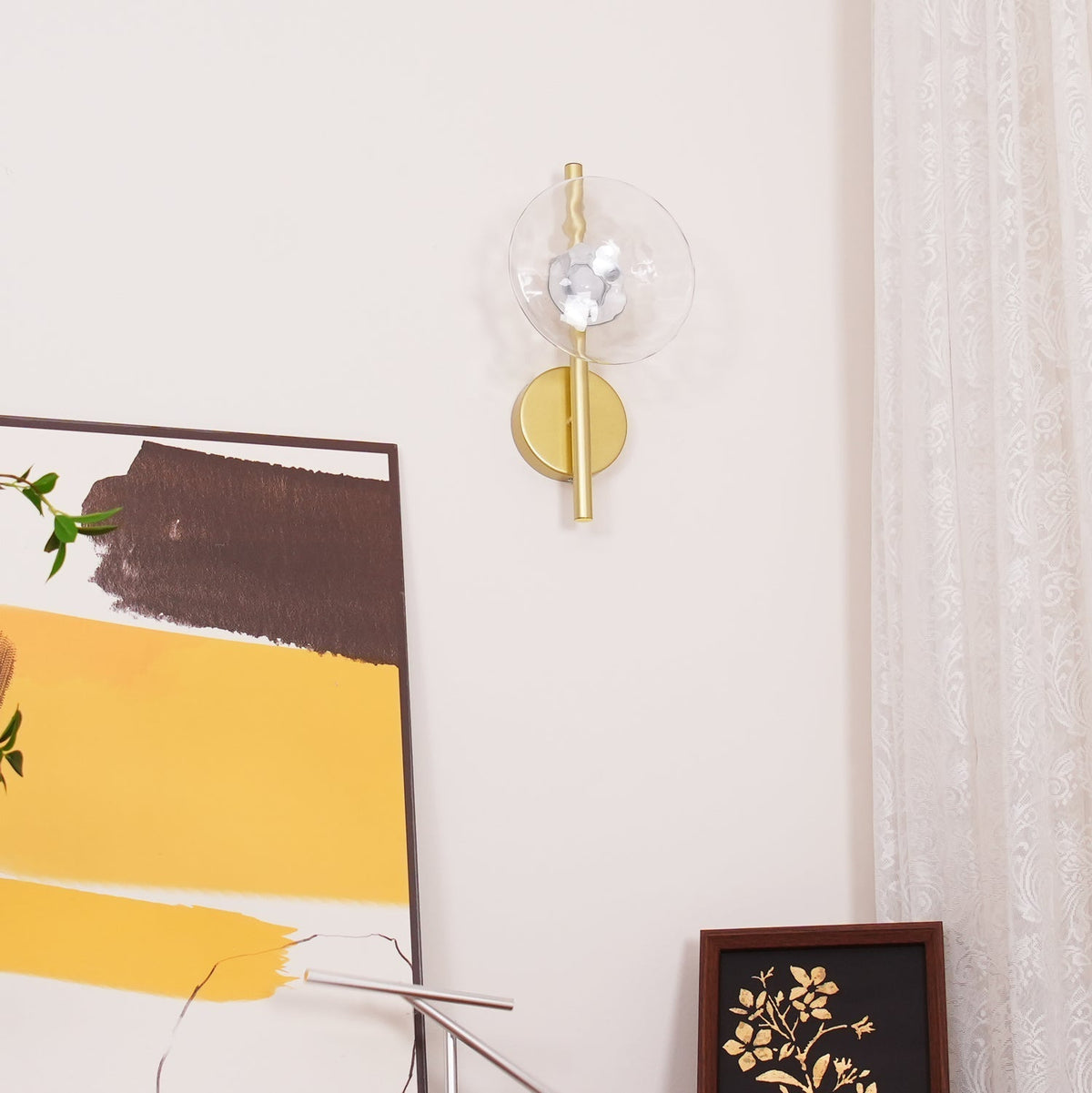 Minimalist Round Glass Wall Light