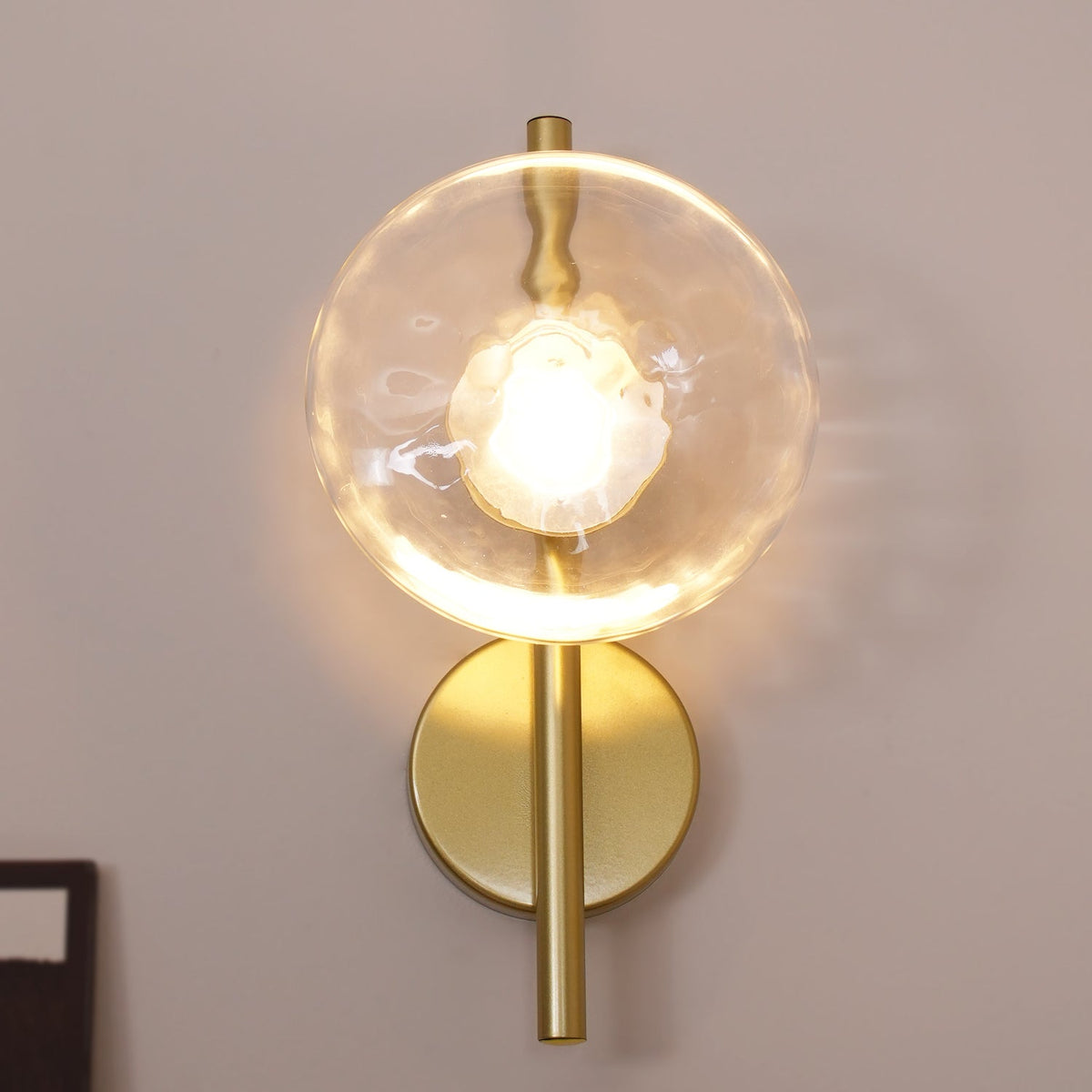 Minimalist Round Glass Wall Light