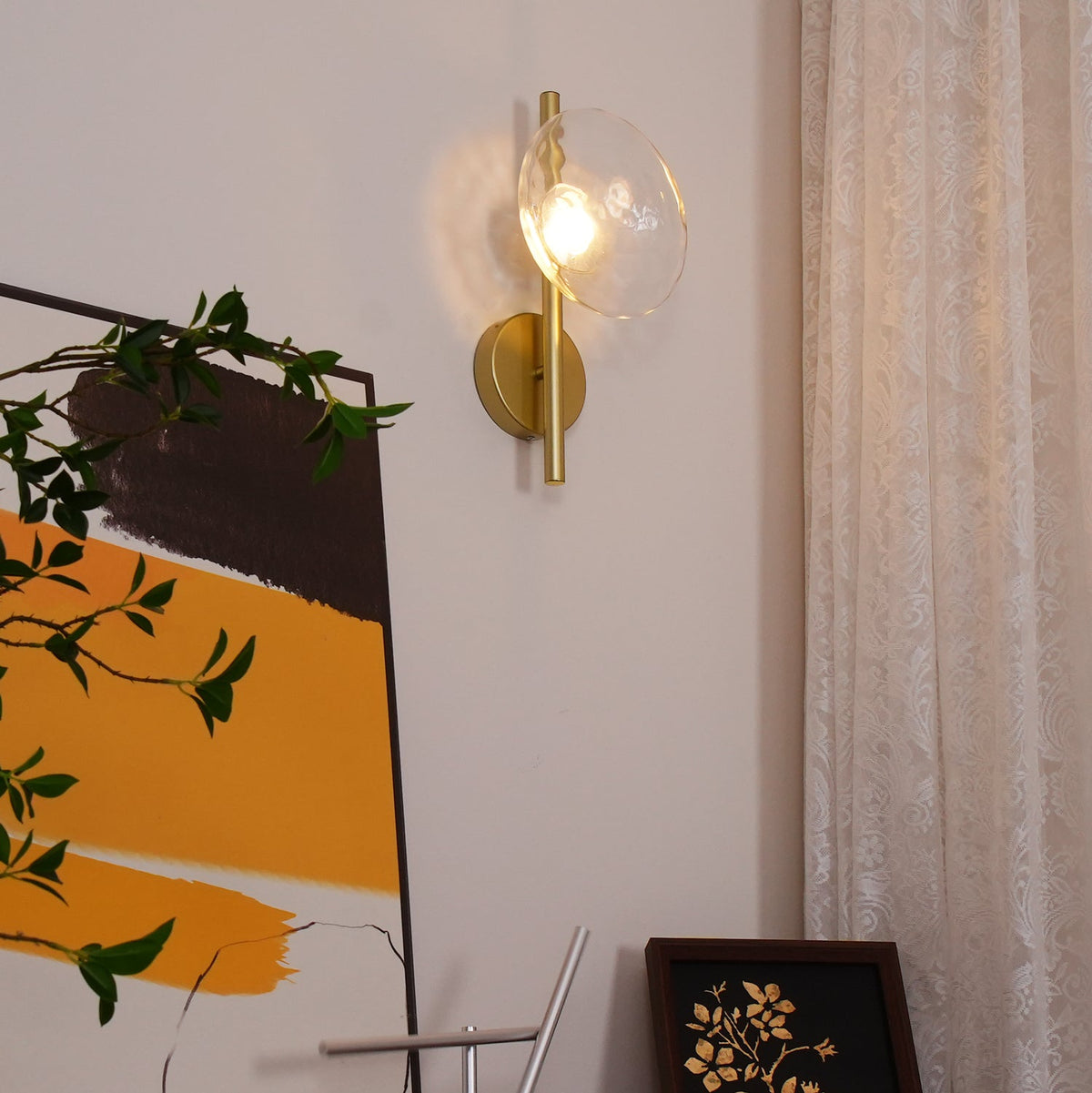 Minimalist Round Glass Wall Light