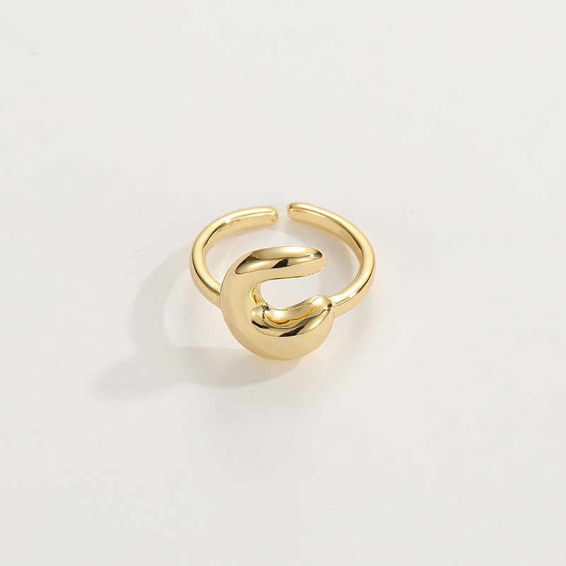Fashionable Alphabet Initial Ring