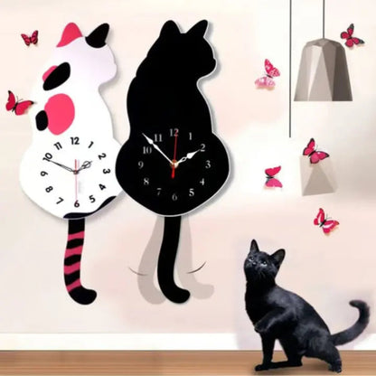 Fun Feline Pendulum Wall Clock - Yeezlab