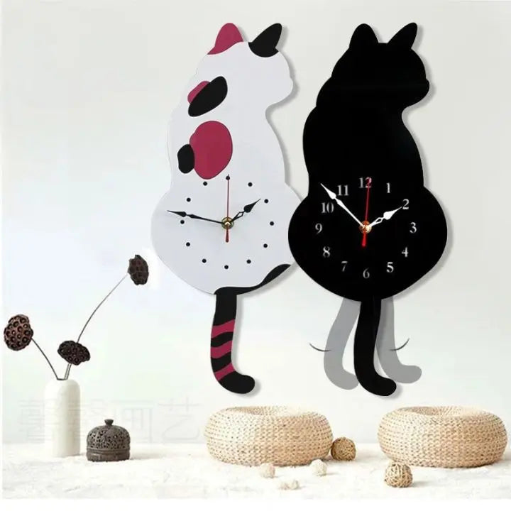 Fun Feline Pendulum Wall Clock
