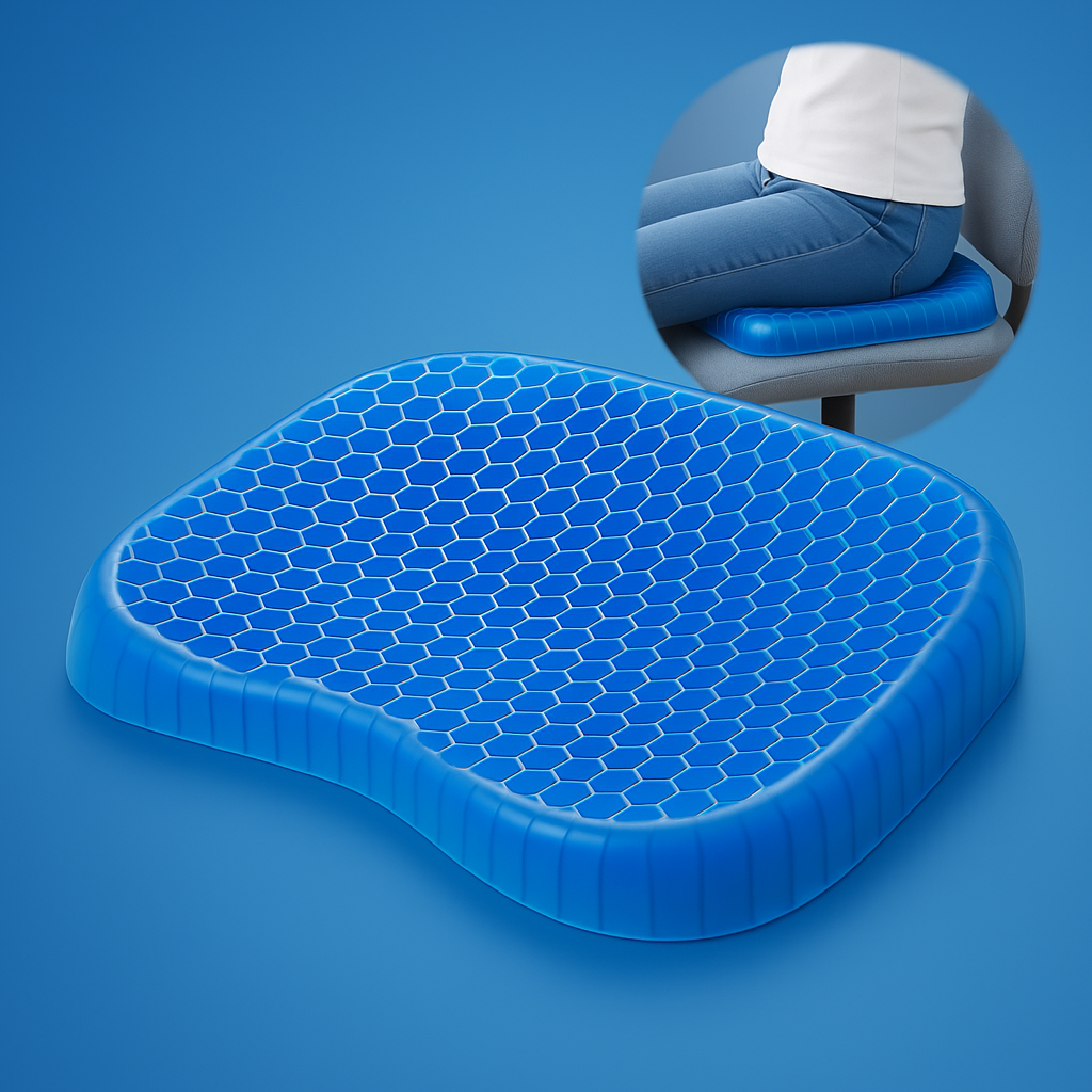 Comfortable Gel Office Chair Seat Cushion for Back Pain Relief - Yeezlab
