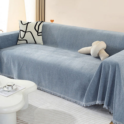 Plush Throw Blanket with Tassels for Sofa - Yeezlab