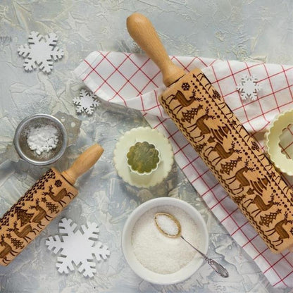 Top Christmas Reindeer Cookie Rolling Pin for Baking