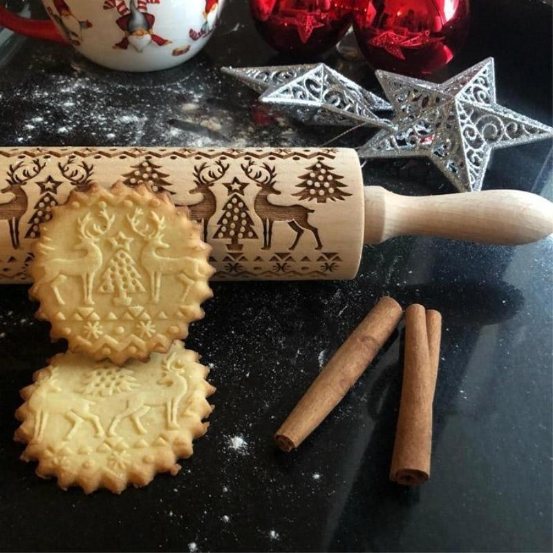 Top Christmas Reindeer Cookie Rolling Pin for Baking