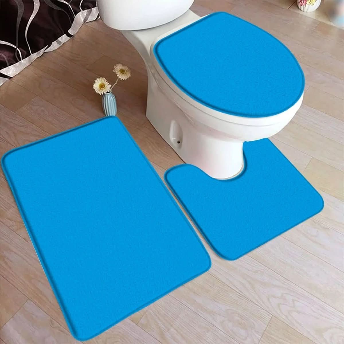 Soft 3-Piece Bathroom Rug Set with Grip - Yeezlab