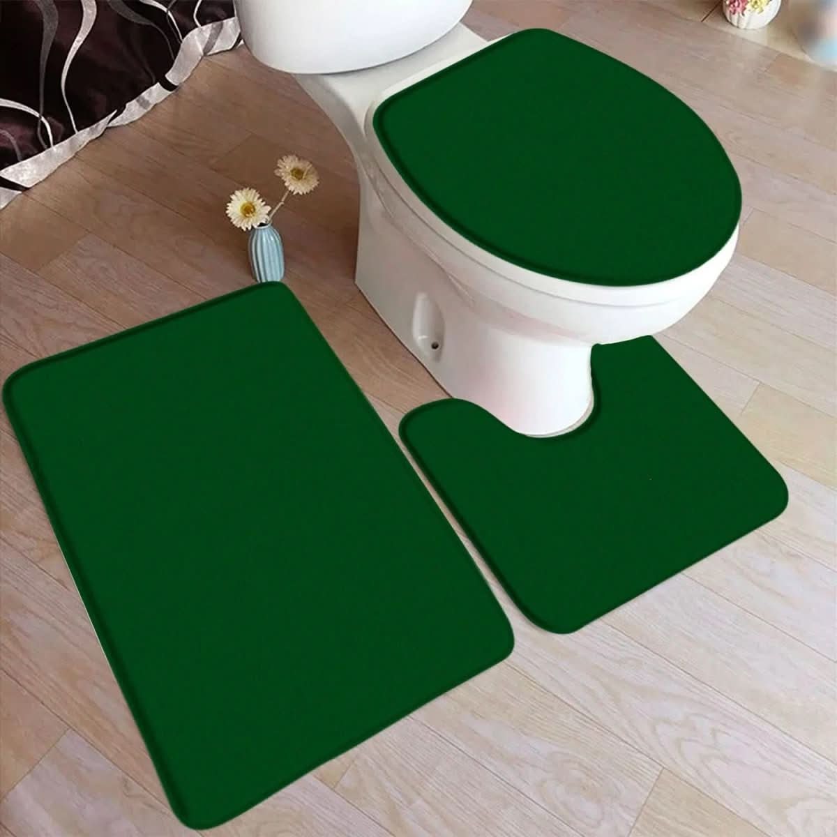 Soft 3-Piece Bathroom Rug Set with Grip