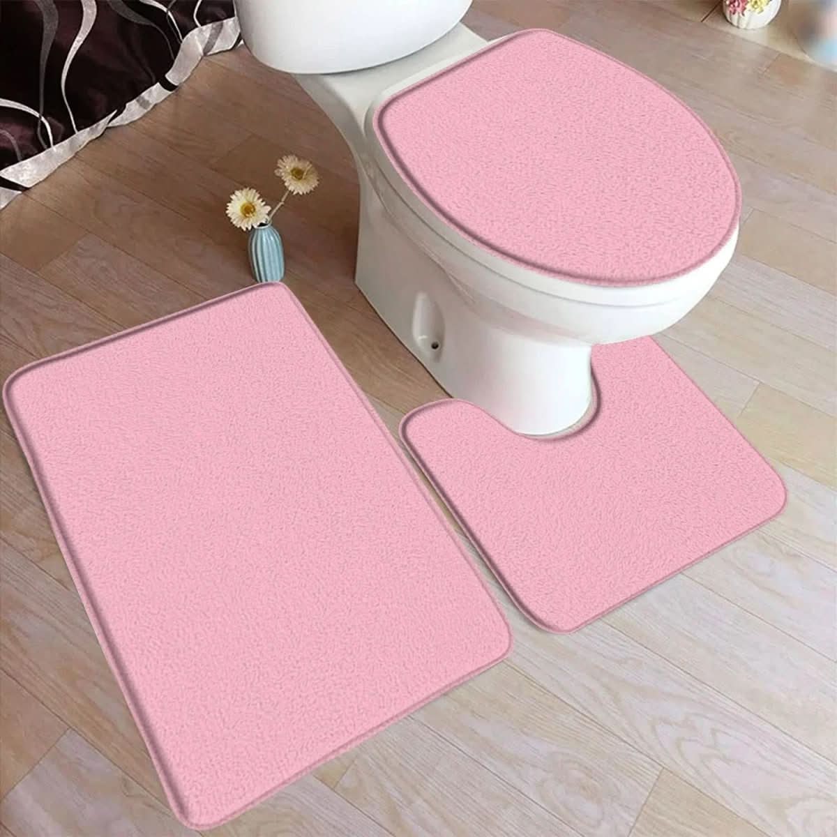 Soft 3-Piece Bathroom Rug Set with Grip