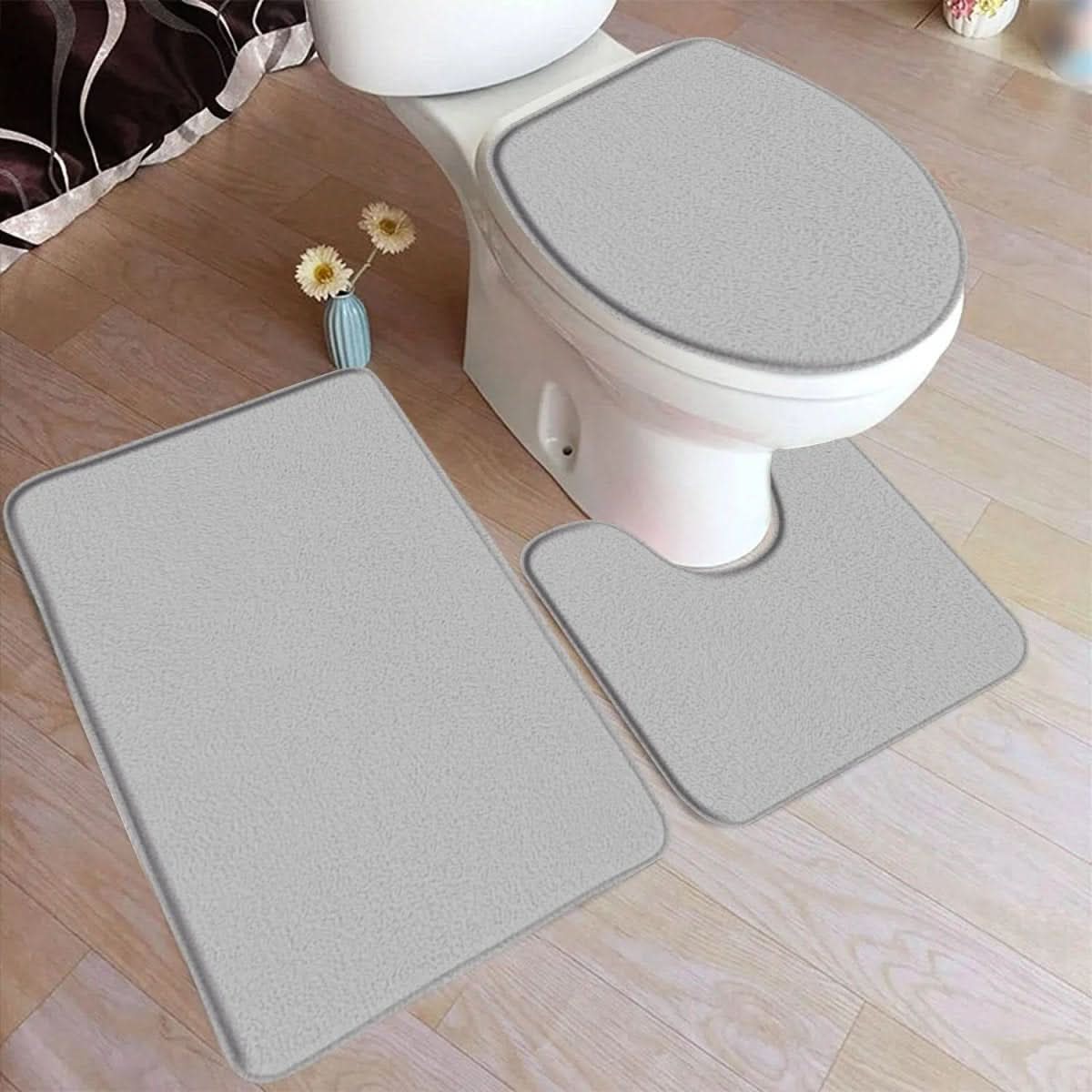 Soft 3-Piece Bathroom Rug Set with Grip