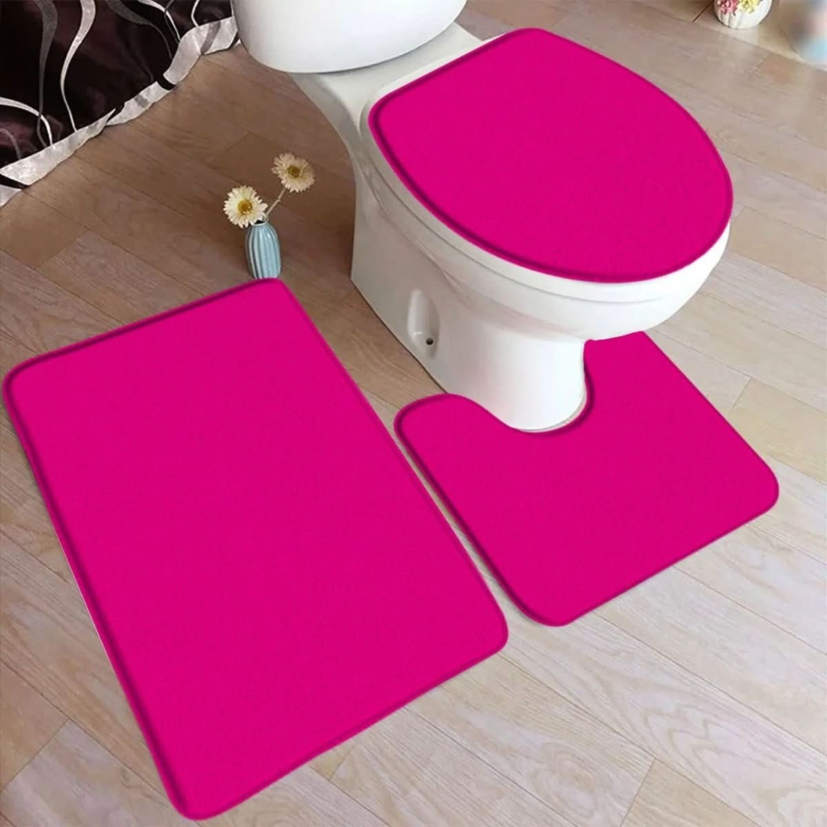 Soft 3-Piece Bathroom Rug Set with Grip