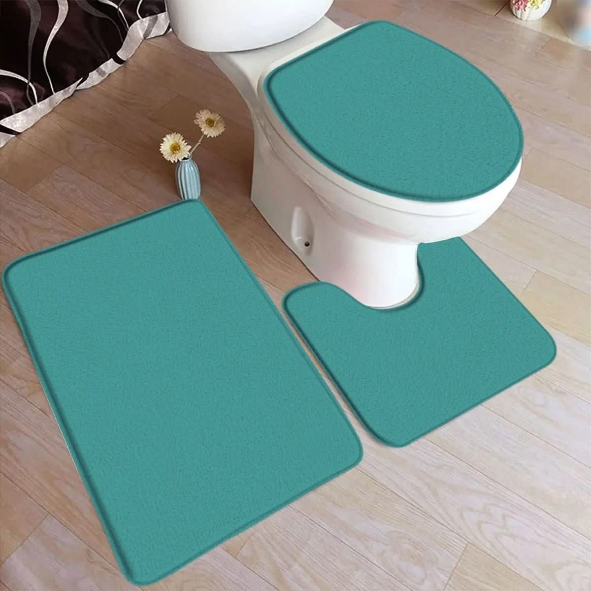 Soft 3-Piece Bathroom Rug Set with Grip