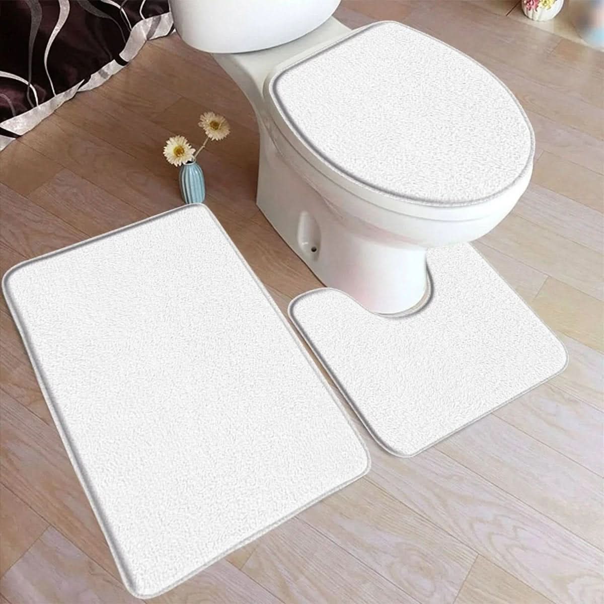 Soft 3-Piece Bathroom Rug Set with Grip
