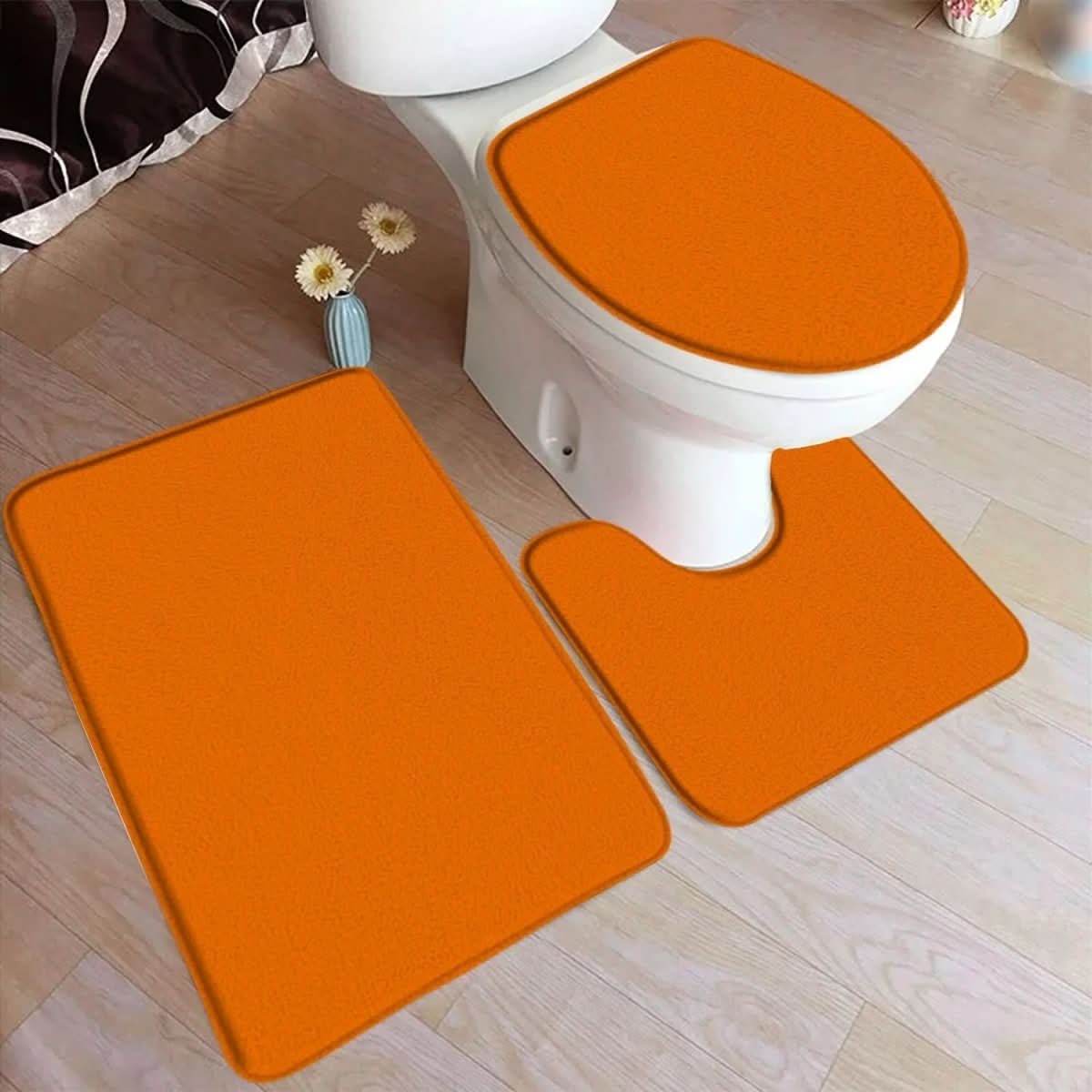 Soft 3-Piece Bathroom Rug Set with Grip