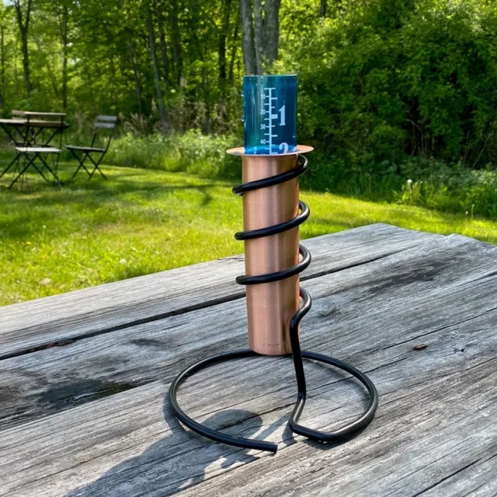 Accurate Copper Rain Gauge for Home Yard Water Measurement