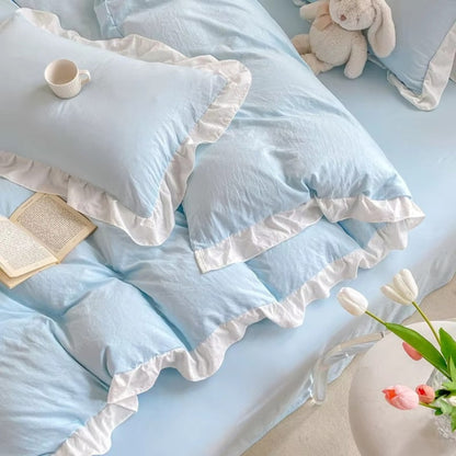 Rustic Chic Ruffled Bedding Set 4 Piece