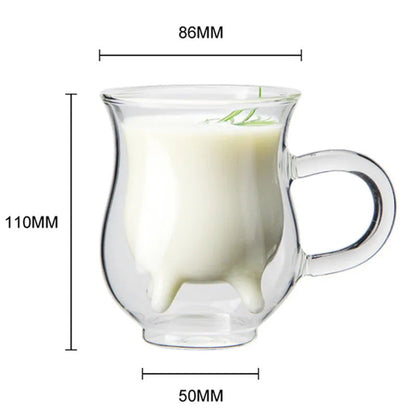 Double Walled Cow Design Coffee Mug