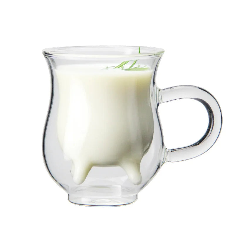Double Walled Cow Design Coffee Mug