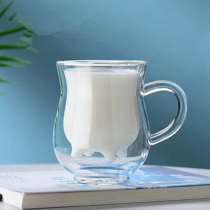 Double Walled Cow Design Coffee Mug