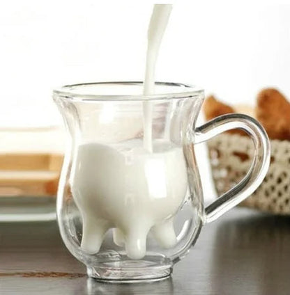 Double Walled Cow Design Coffee Mug