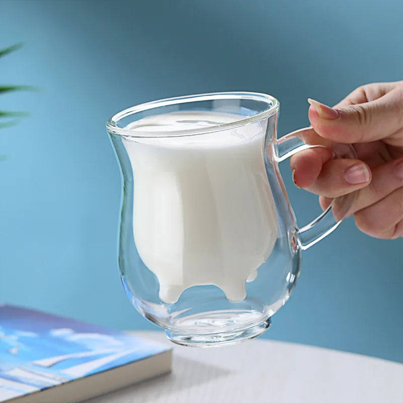 Double Walled Cow Design Coffee Mug