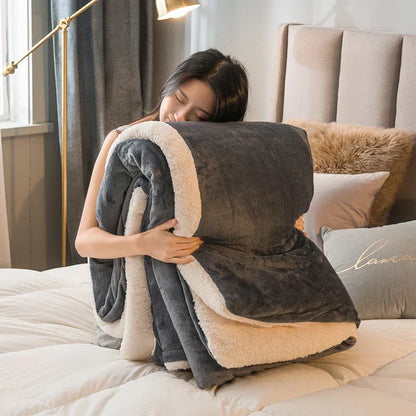Soft Plush Reversible Winter Blanket