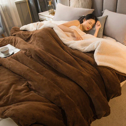 Soft Plush Reversible Winter Blanket
