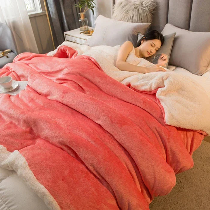 Soft Plush Reversible Winter Blanket