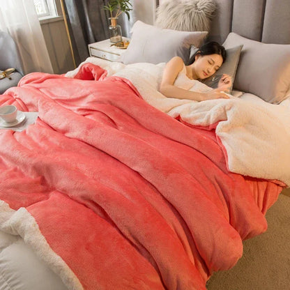 Soft Plush Reversible Winter Blanket