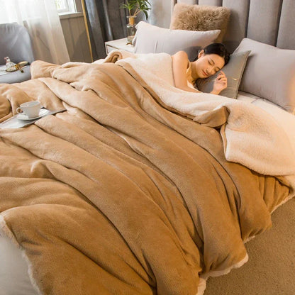 Soft Plush Reversible Winter Blanket