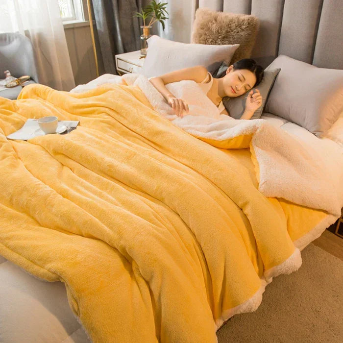 Soft Plush Reversible Winter Blanket