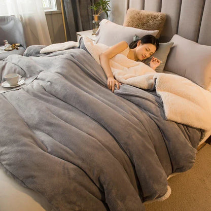 Soft Plush Reversible Winter Blanket