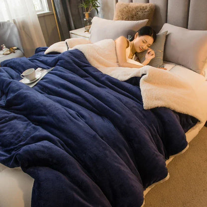 Soft Plush Reversible Winter Blanket