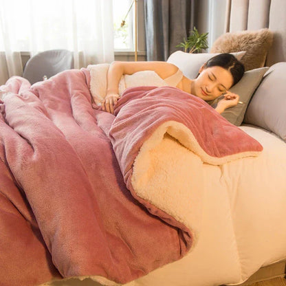 Soft Plush Reversible Winter Blanket