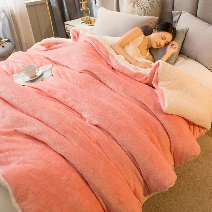 Soft Plush Reversible Winter Blanket