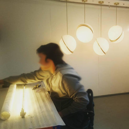 Elegant Glass Moon Pendant Lighting Fixture