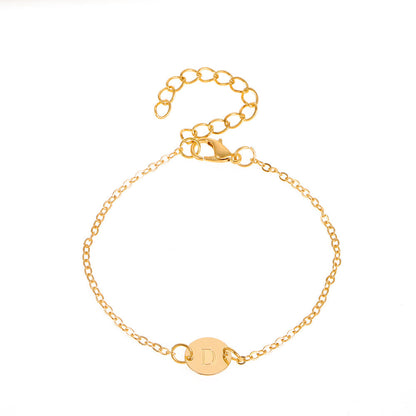 Delicate Chain Initial Letter Charm Bracelet