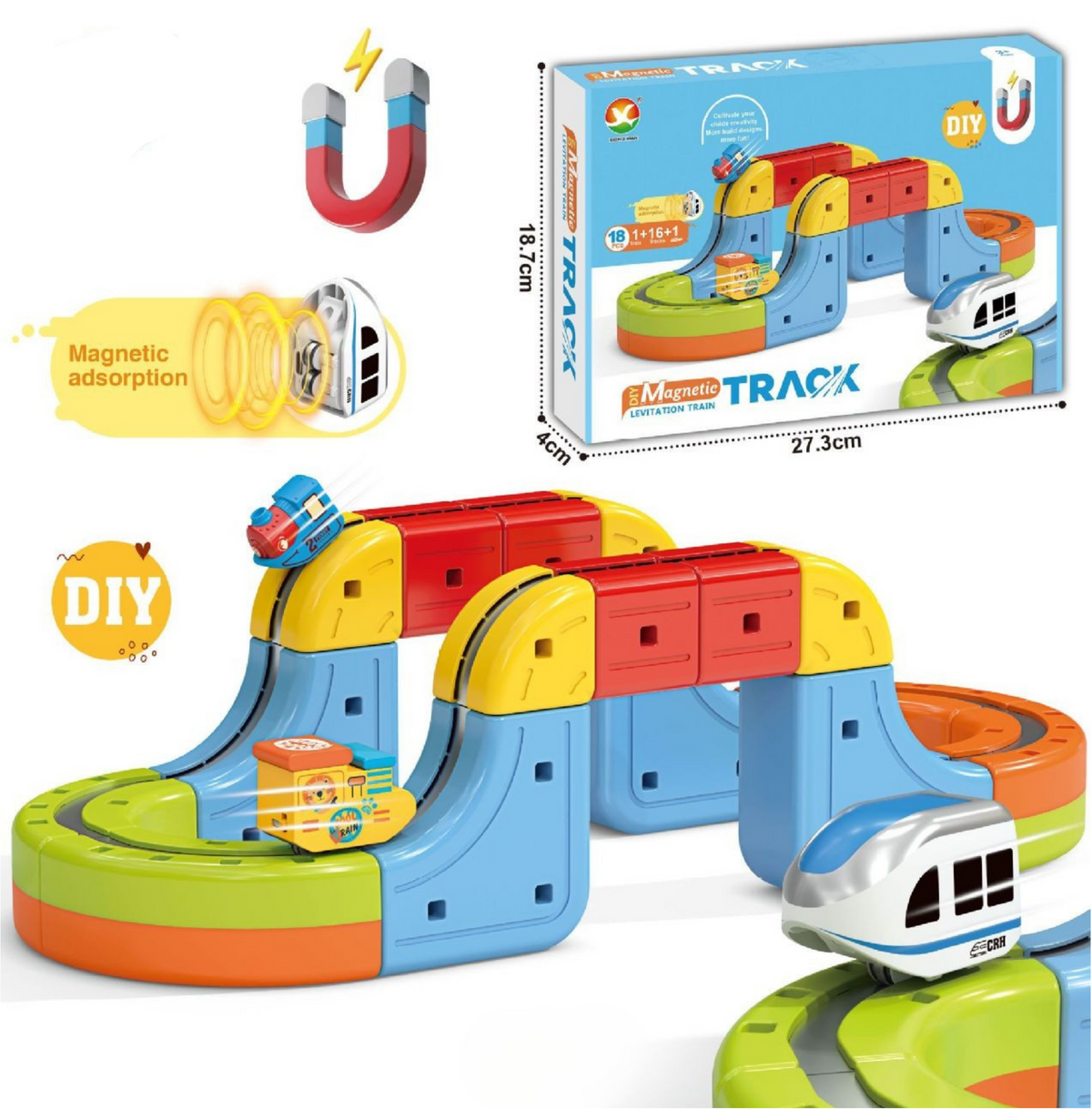 Fun Kids Magnetic Train Track Cube Toy - Yeezlab
