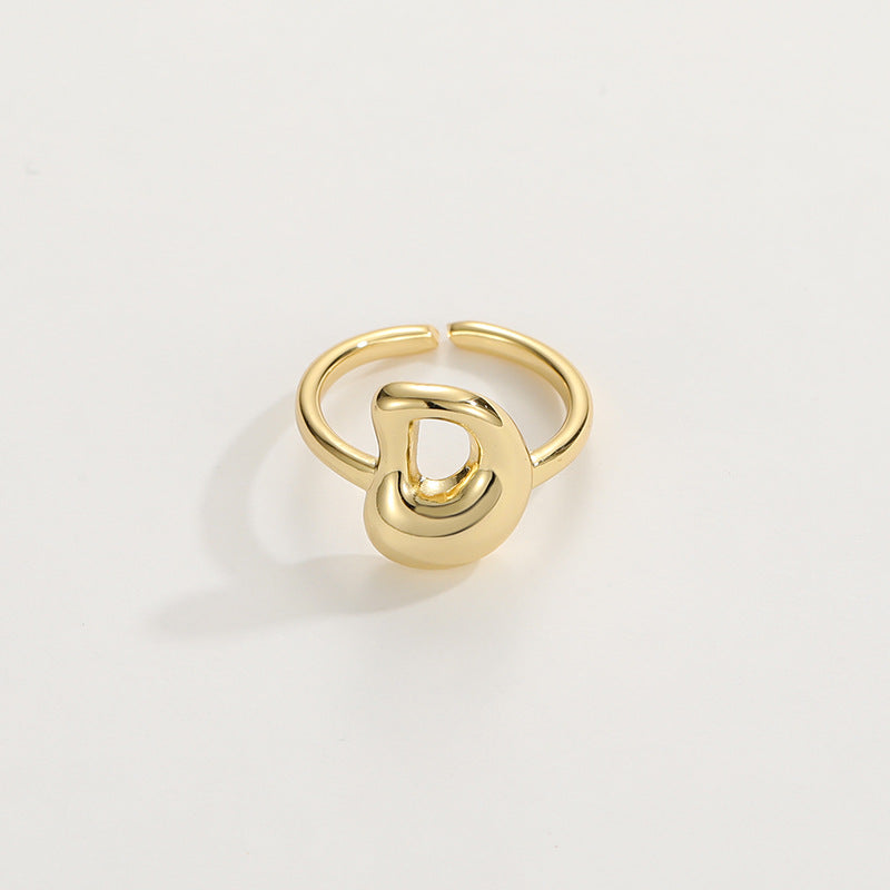 Fashionable Alphabet Initial Ring