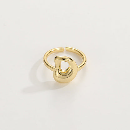 Fashionable Alphabet Initial Ring