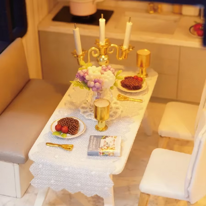 Mini Wooden Dolls House for Kids Creative Play