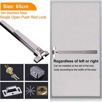 Secure Exit Door Push Bar with Outdoor Handle Lock