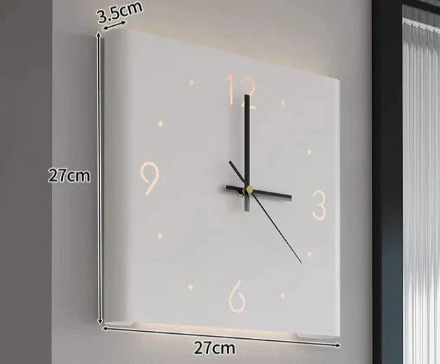 Modern LED Square Wall Clock with Light - Yeezlab