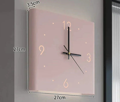 Modern LED Square Wall Clock with Light