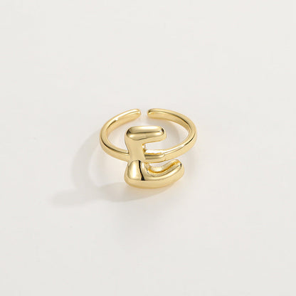 Fashionable Alphabet Initial Ring
