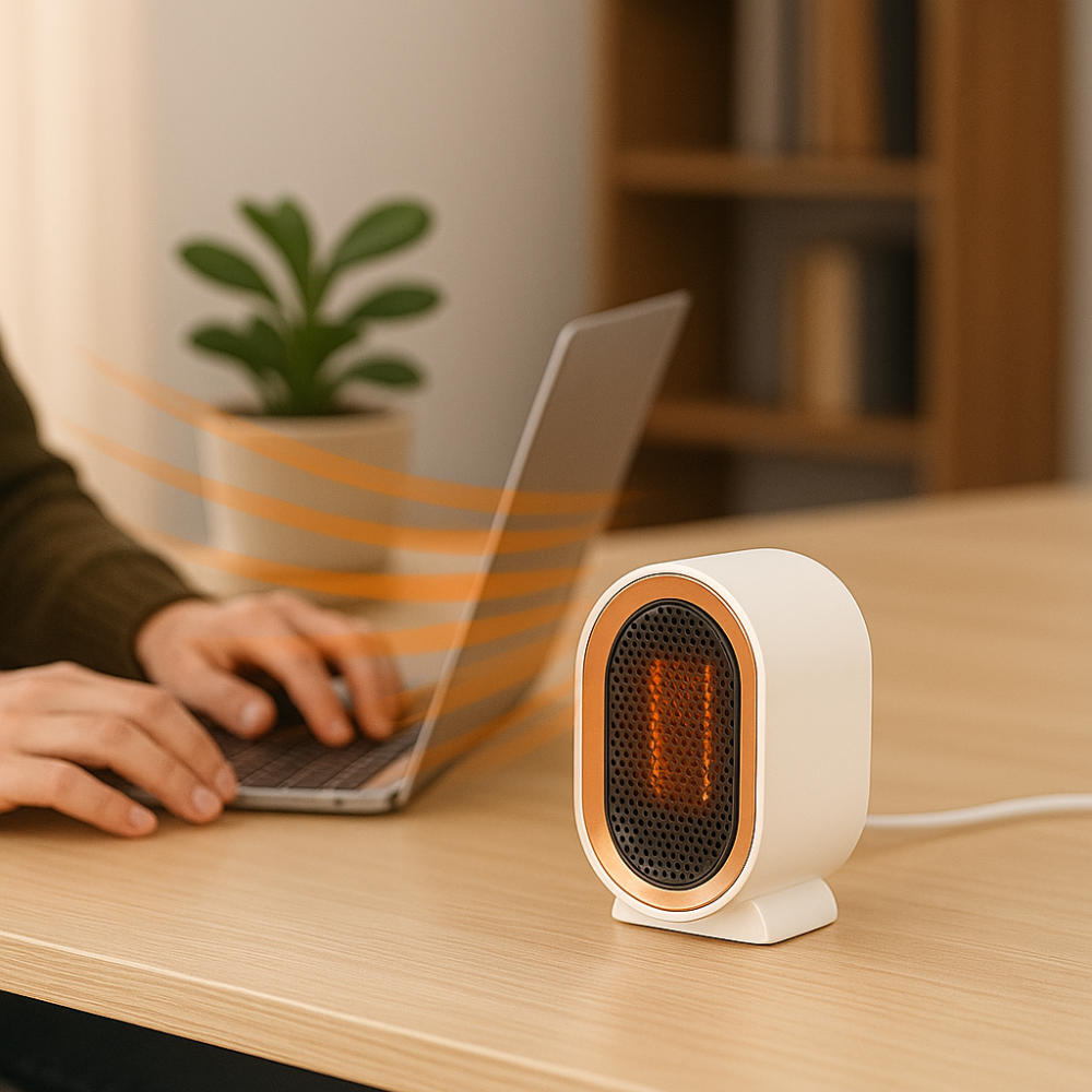 Compact Ceramic Electric Space Heater for Home Office