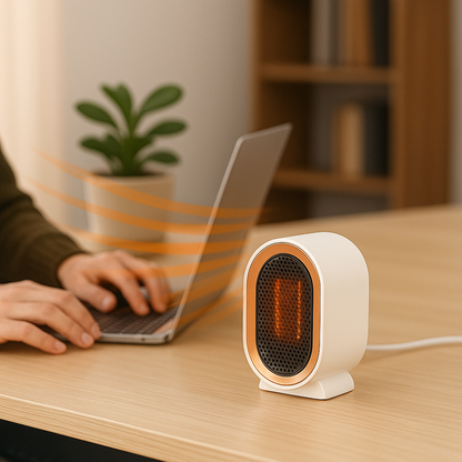 Compact Ceramic Electric Space Heater for Home Office